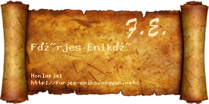 Fürjes Enikő névjegykártya