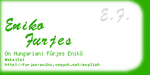 eniko furjes business card